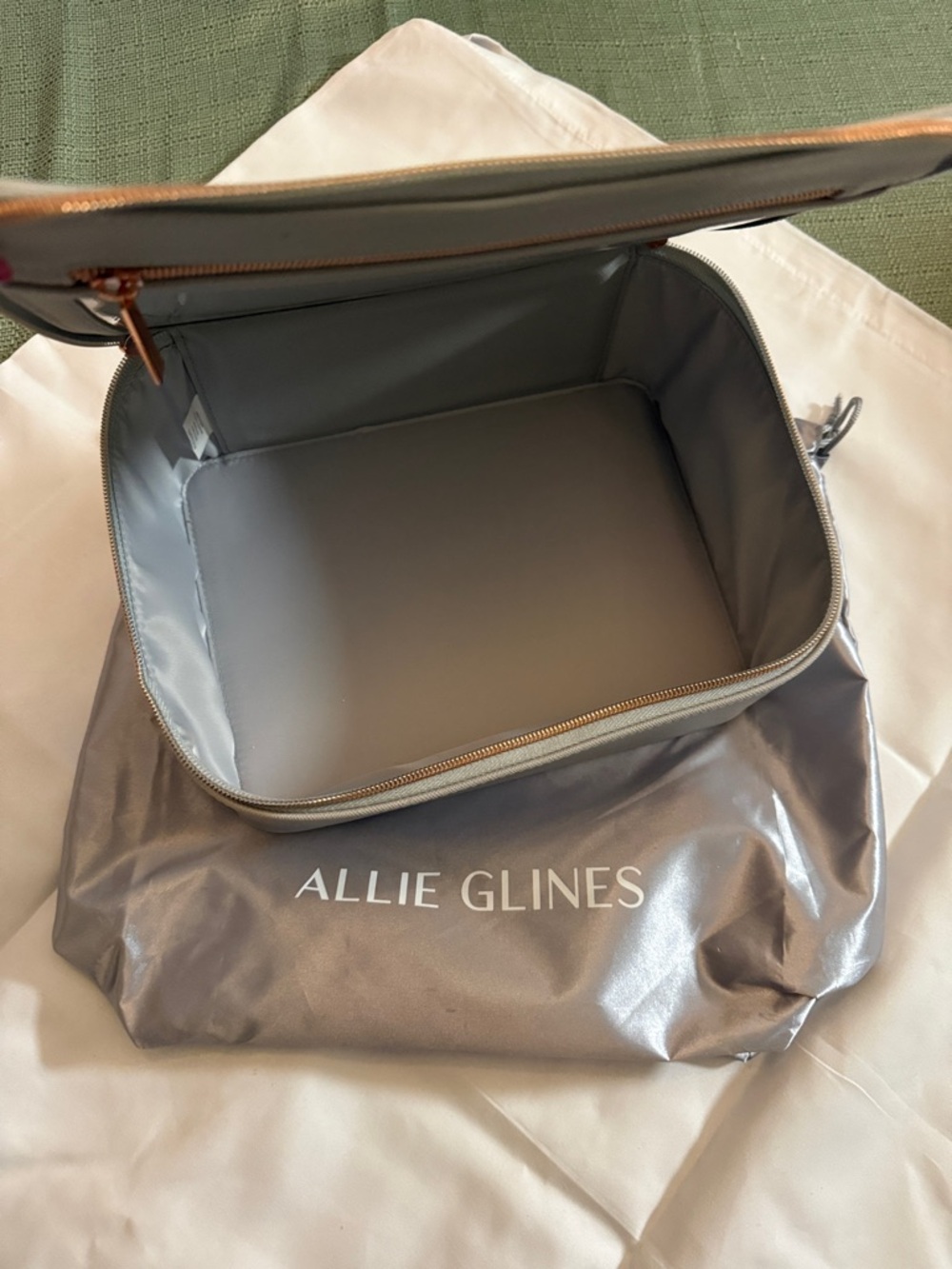 Gray Travel Makeup Organizer Bag